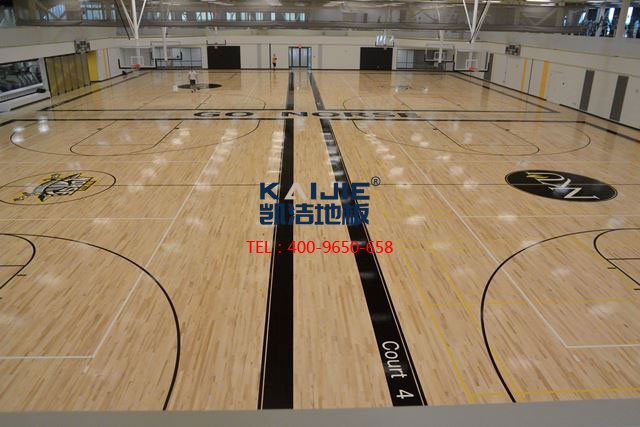 籃球場專業(yè)運動木地板安裝——凱潔地板