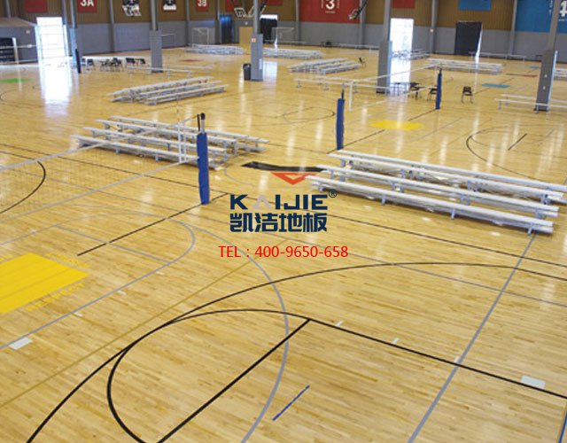 專業(yè)體育館體育運動木地板安裝——凱潔體育木地板