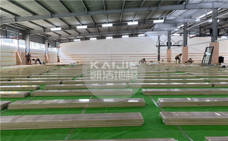 杭州曼巴籃球中心木地板案例-凱潔體育地板