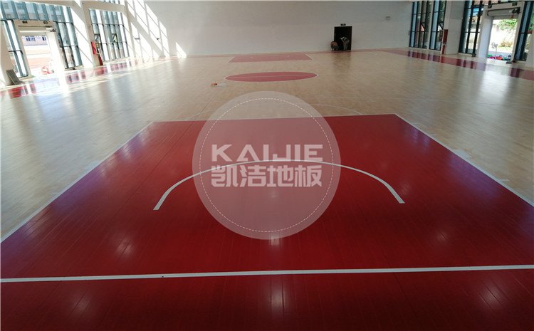 江西九江都昌第五小學(xué)體育館木地板案例—凱潔體育木地板廠家