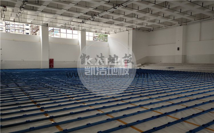 四川綿陽實驗中學體育館木地板項目-凱潔體育木地板廠家